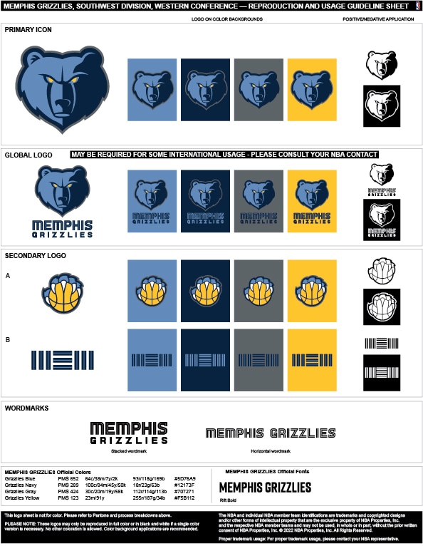 Memphis Grizzlies Color Codes - Color Codes in Hex, Rgb, Cmyk, Pantone